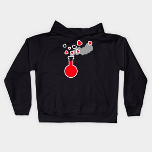 Elixir of Love - Red Potion Laboratory Flask with Hearts Kids Hoodie